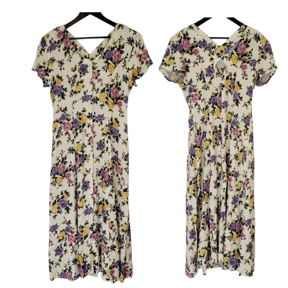 Vintage California girl women's floral dress